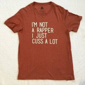 One Messy Bun Graphic Tee Womens Large I Am Not A Rapper I Just Cuss Lot T Shirt